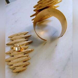Chic Gold Bracelet and Ring Set